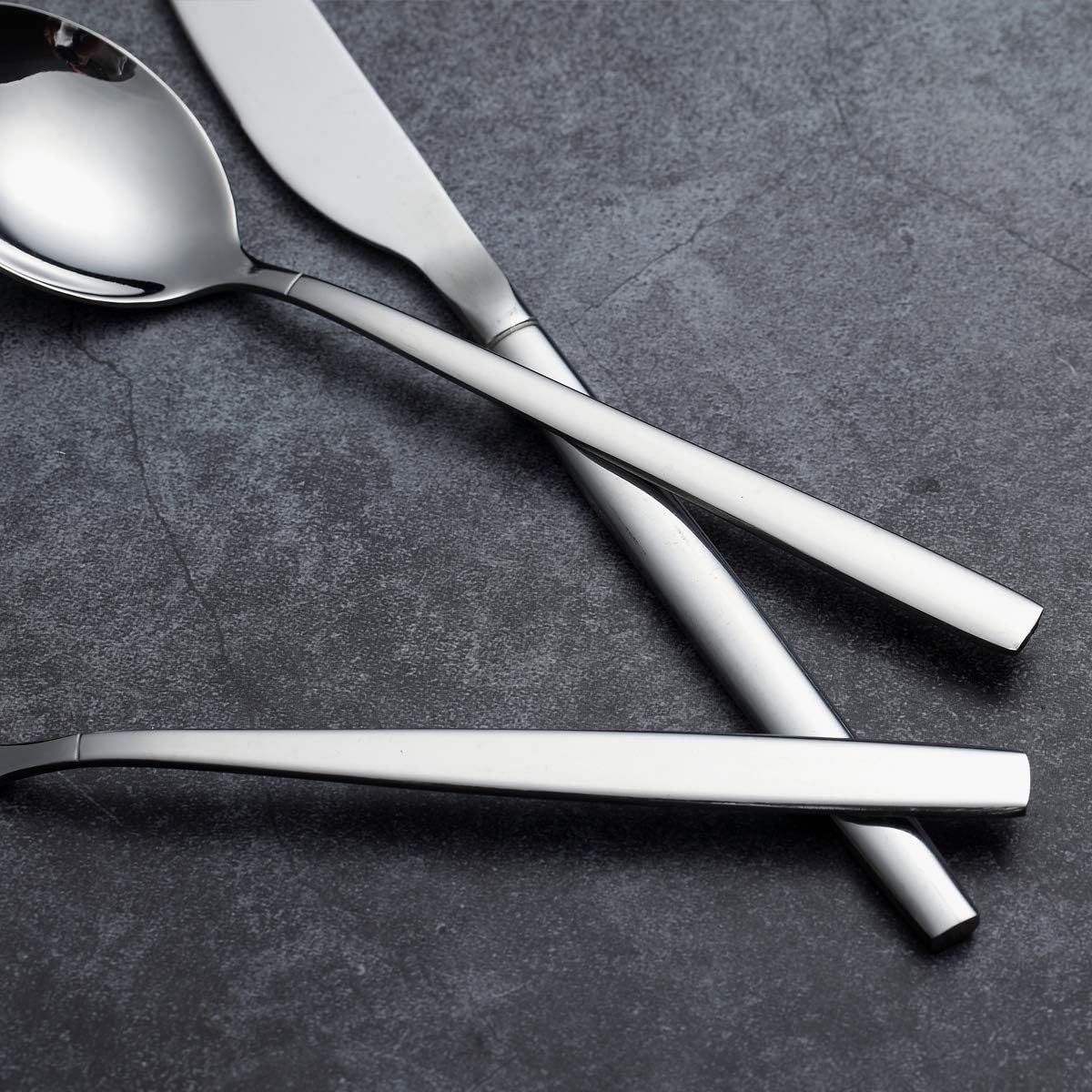 Edelstahl Besteckset für 6 Personen (30-teilig), 07. Silber