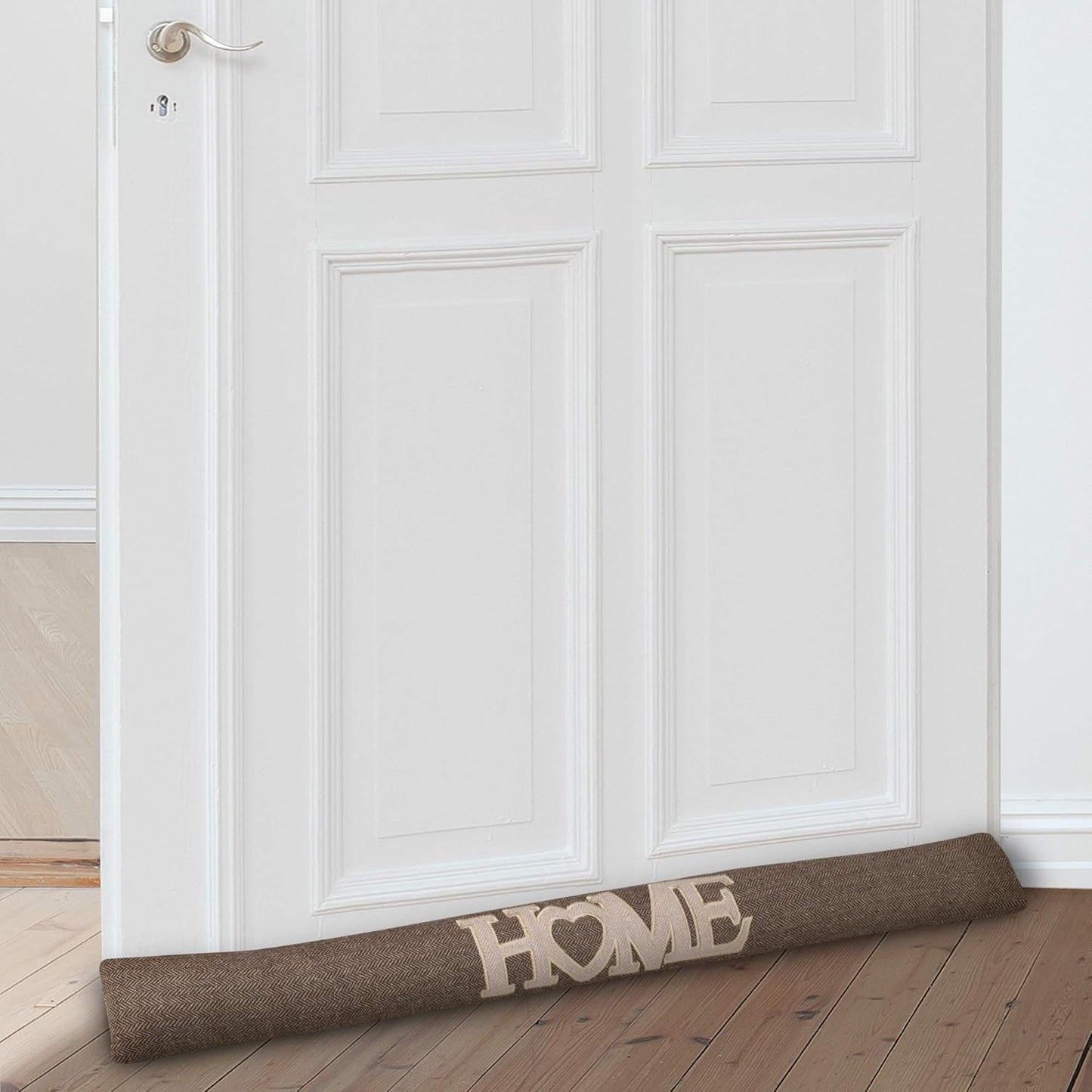 Zugluftstopper 2er-Set, 90 cm, Kälteschutz-Rolle, 90 cm Braun