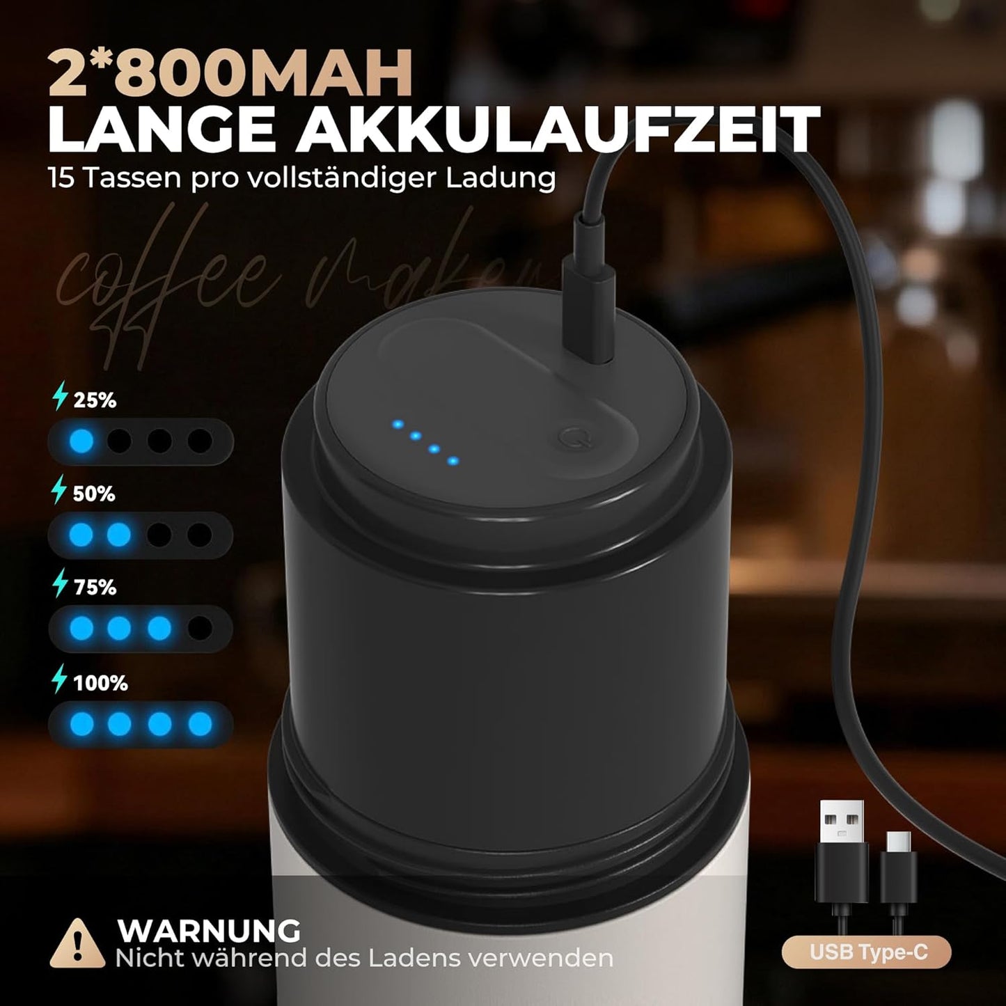 Elektrische Kaffeemühle, Weiss