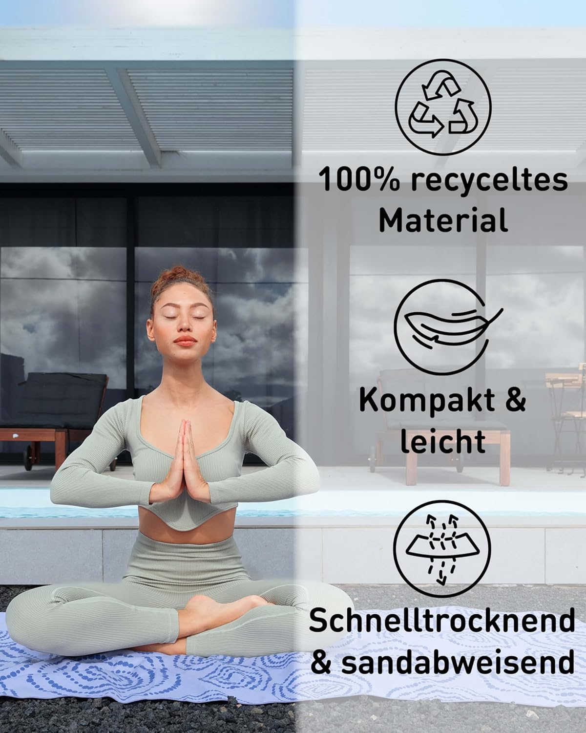 Schnelltrocknendes Strandhandtuch, 160cm x 90cm 38 Circles