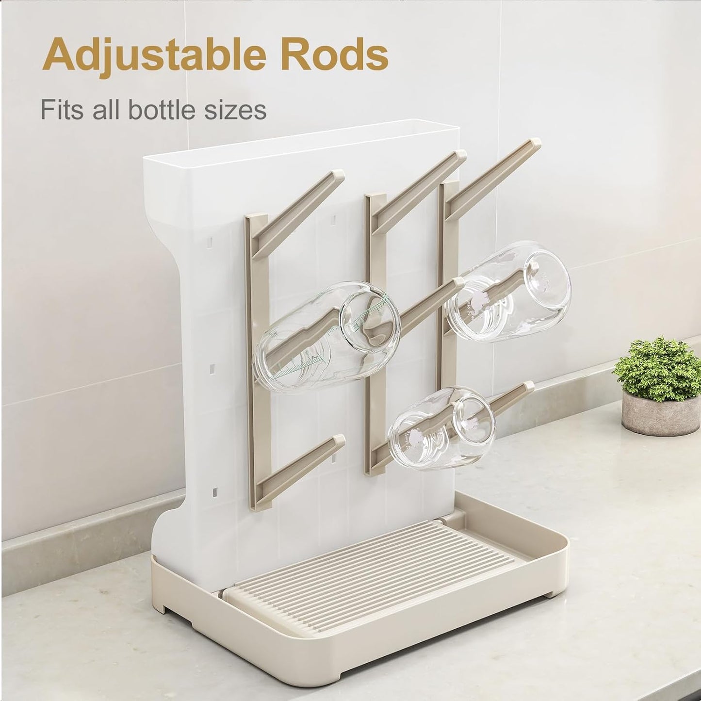 Trockenständer für Babyflaschen und Zubehör, Beige Standard