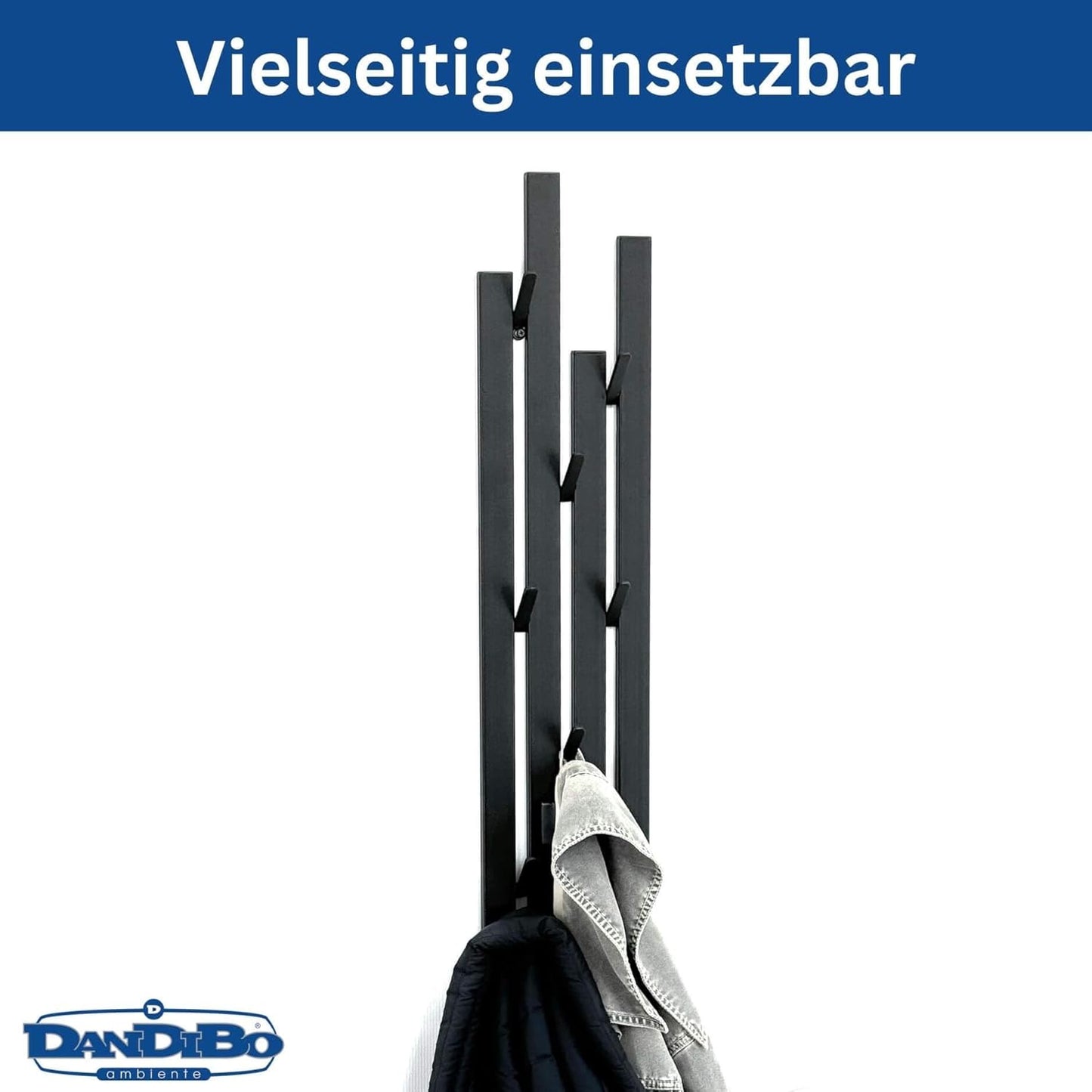 Wandgarderobe mit 8 Haken