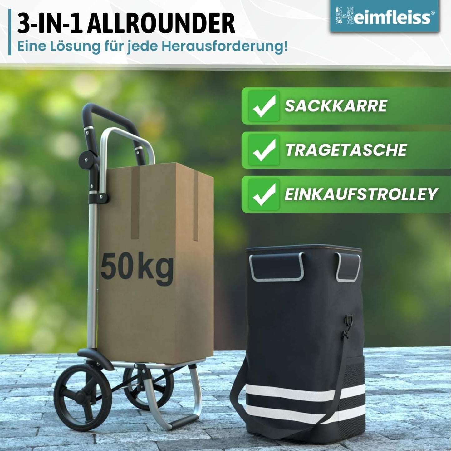 3-in-1 klappbar mit Kühlfach, Schwarz 56L