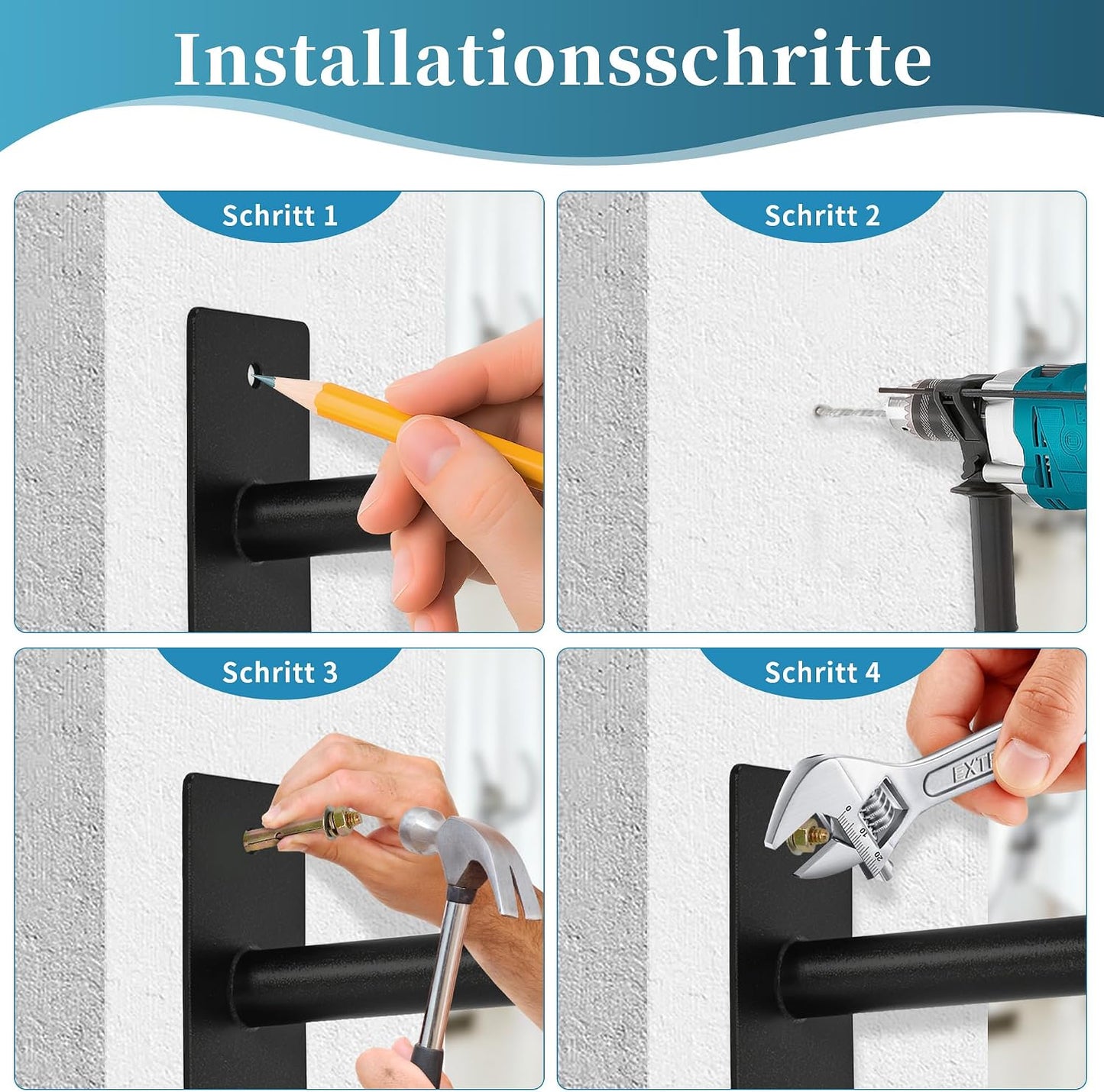 Wandhalterung für Hantelscheiben, 2 Stück