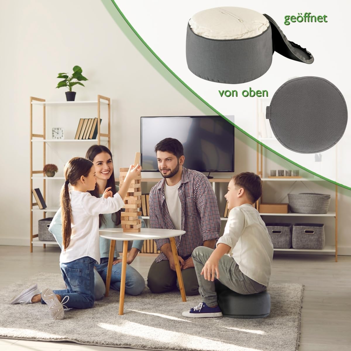 Yogakissen, grau - coolgray