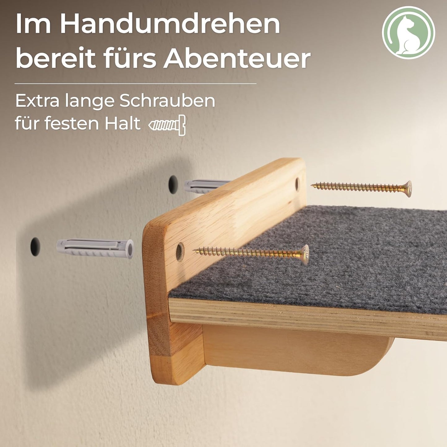 5-teiliges Kletterwand Katzen-Set, 5er-Set - Naturbeige