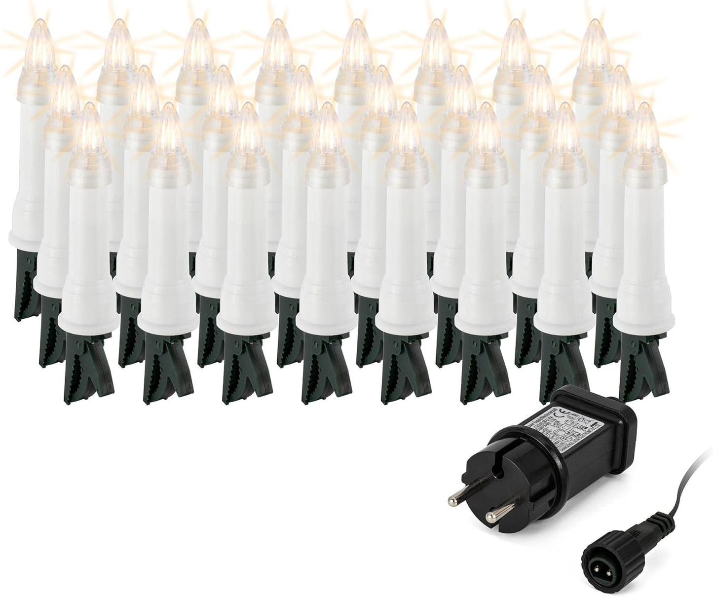 Lichterkette Kerzen, 24 LED / 10,35m beleuchtet