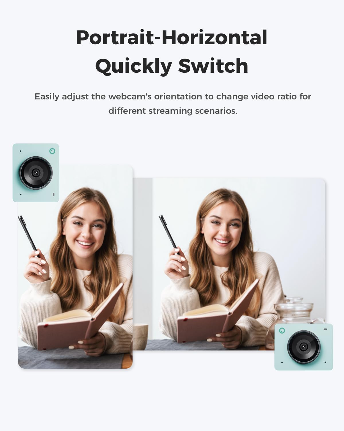 Meet 2 4K Webcam mit KI Framing & Autofokus, Aurora Green