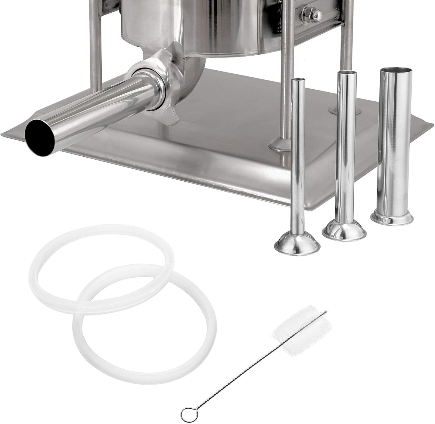 Wurstfüllmaschine mit Entlüftungsventil, 10 Liter Silber