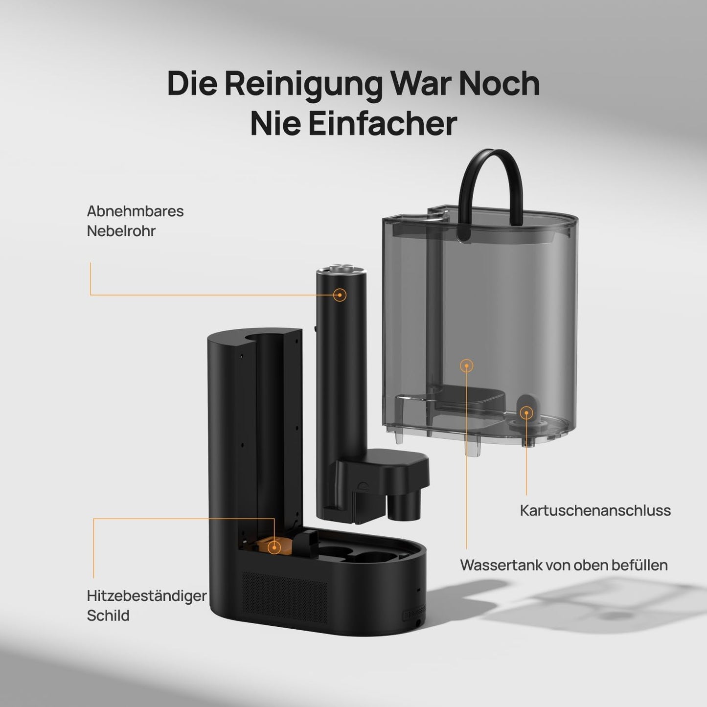 Smart Luftbefeuchter mit Warm- und Kaltnebel, Schwarz