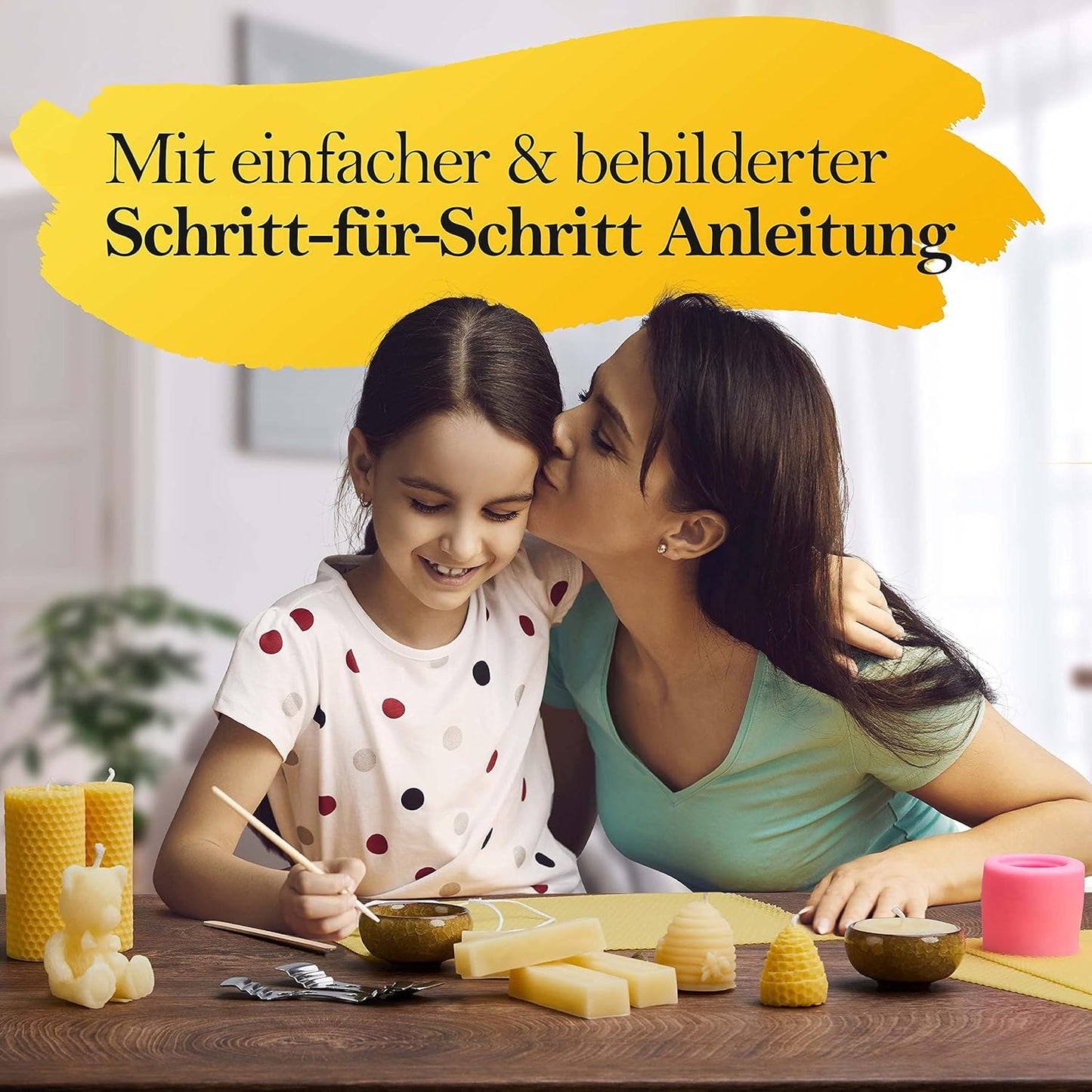 Kerzen-Bastelset aus Bienenwachs, gelb