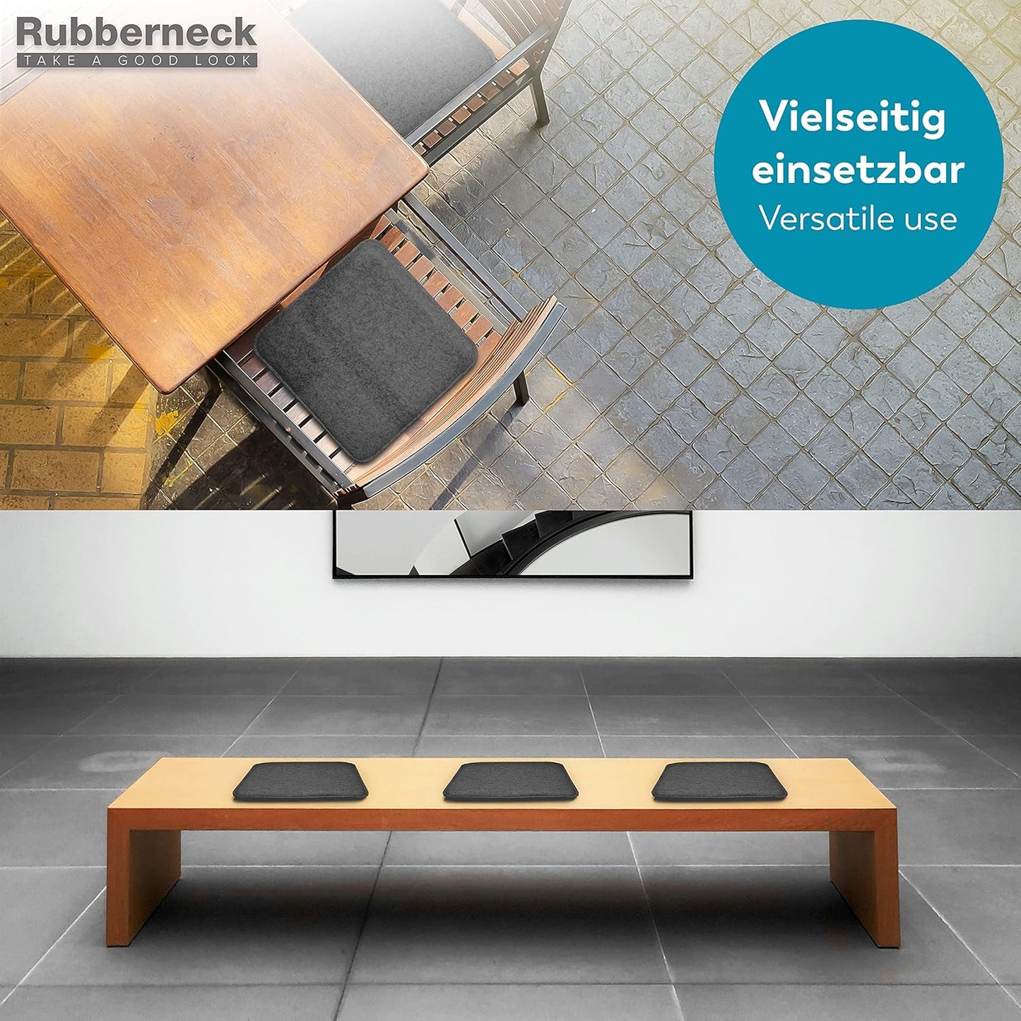 Rutschfeste Filz-Sitzkissen, 4 Stück (1er Pack) Dunkelgrau