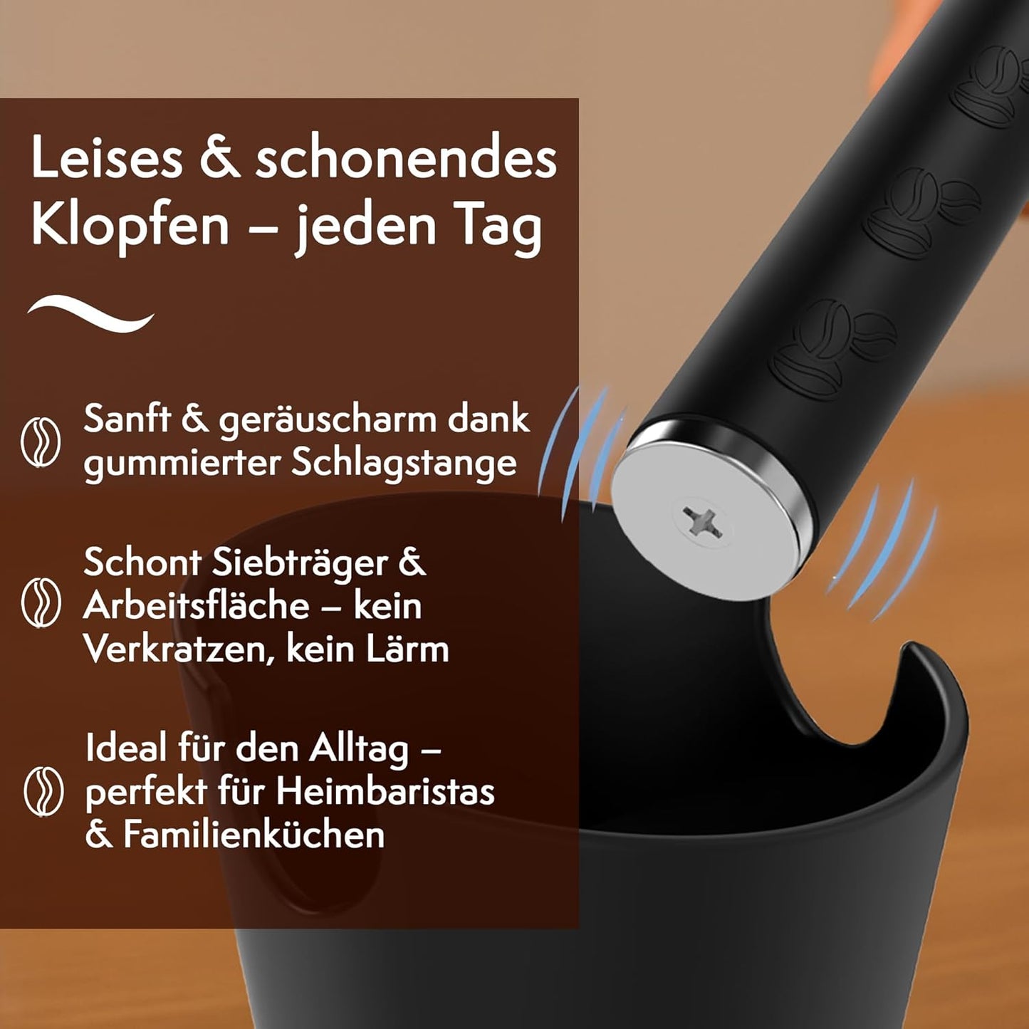 Abklopfbehälter für Siebträgermaschinen