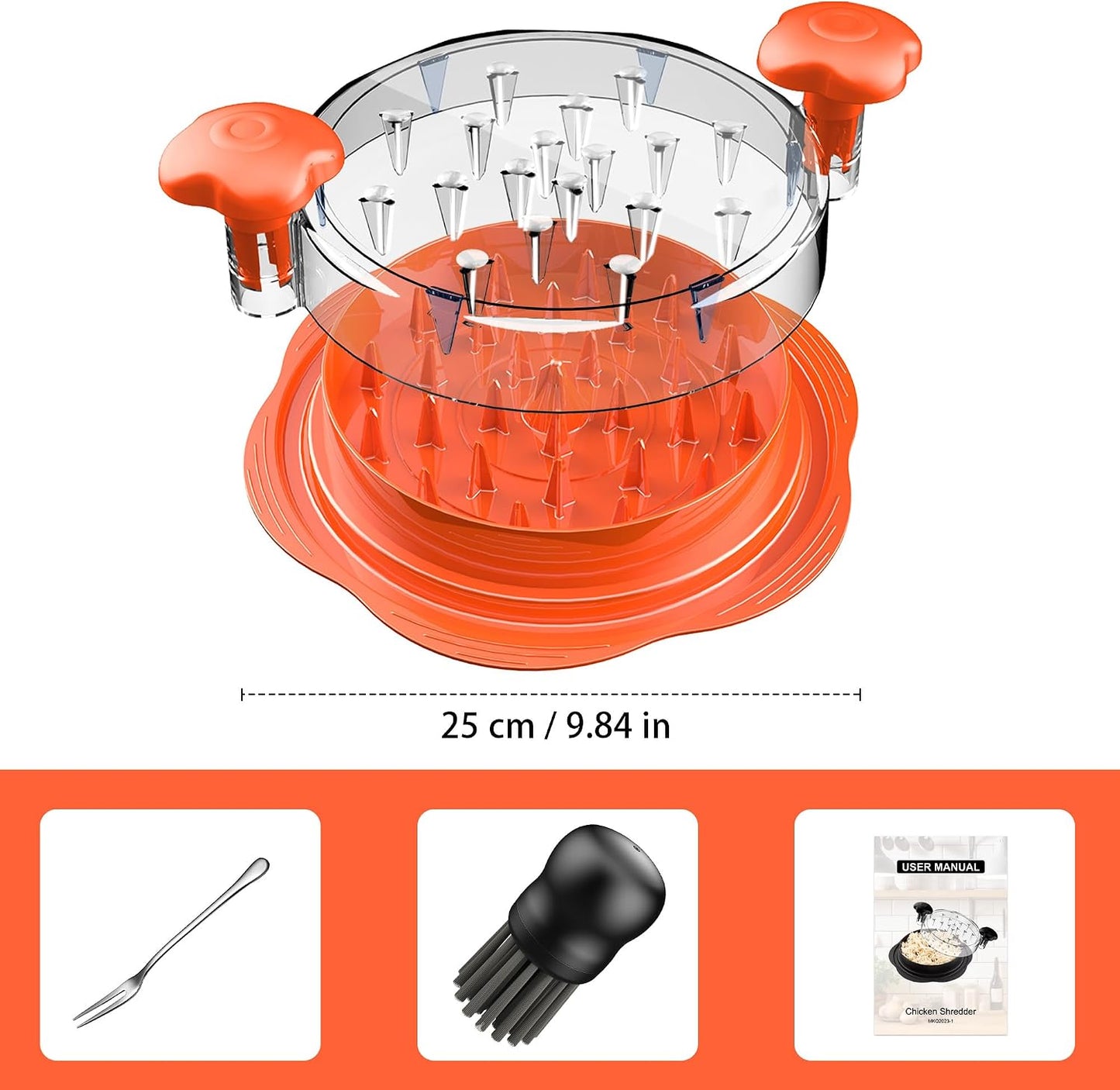Pulled Chicken Shredder, Orange