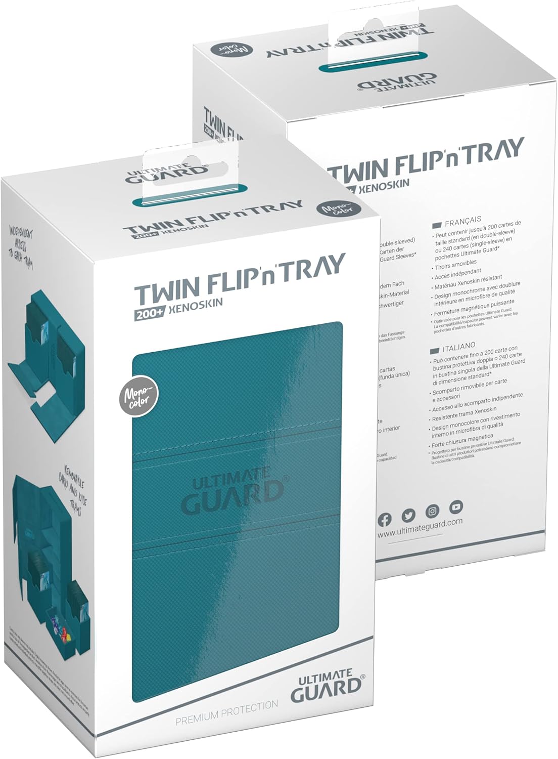 Twin Flip`n`Tray 200+ Kartenbox, 200+ Petrolblau
