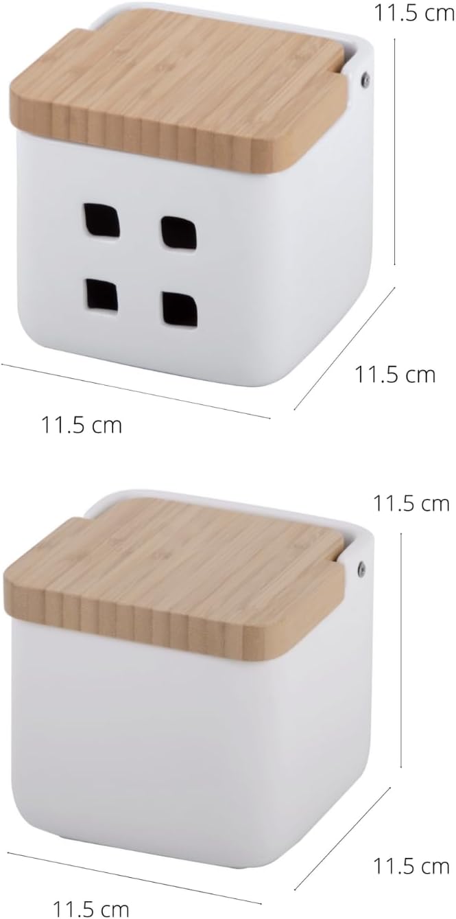 Salz- und Knoblauchdose, Set 2 Weiss
