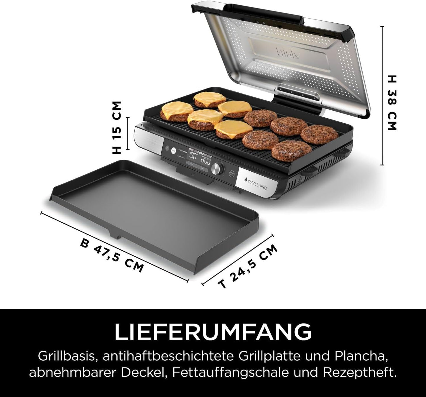 Plancha mit Antihaft-Keramik, XL Grillplatte