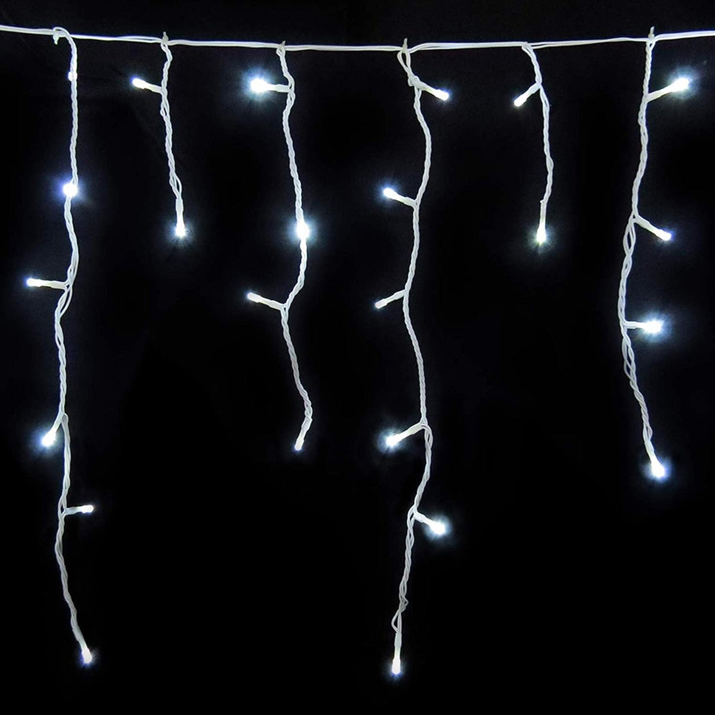 Eisregen LED-Lichterkette mit Timer, 12 m - 480 LED Kaltweiss
