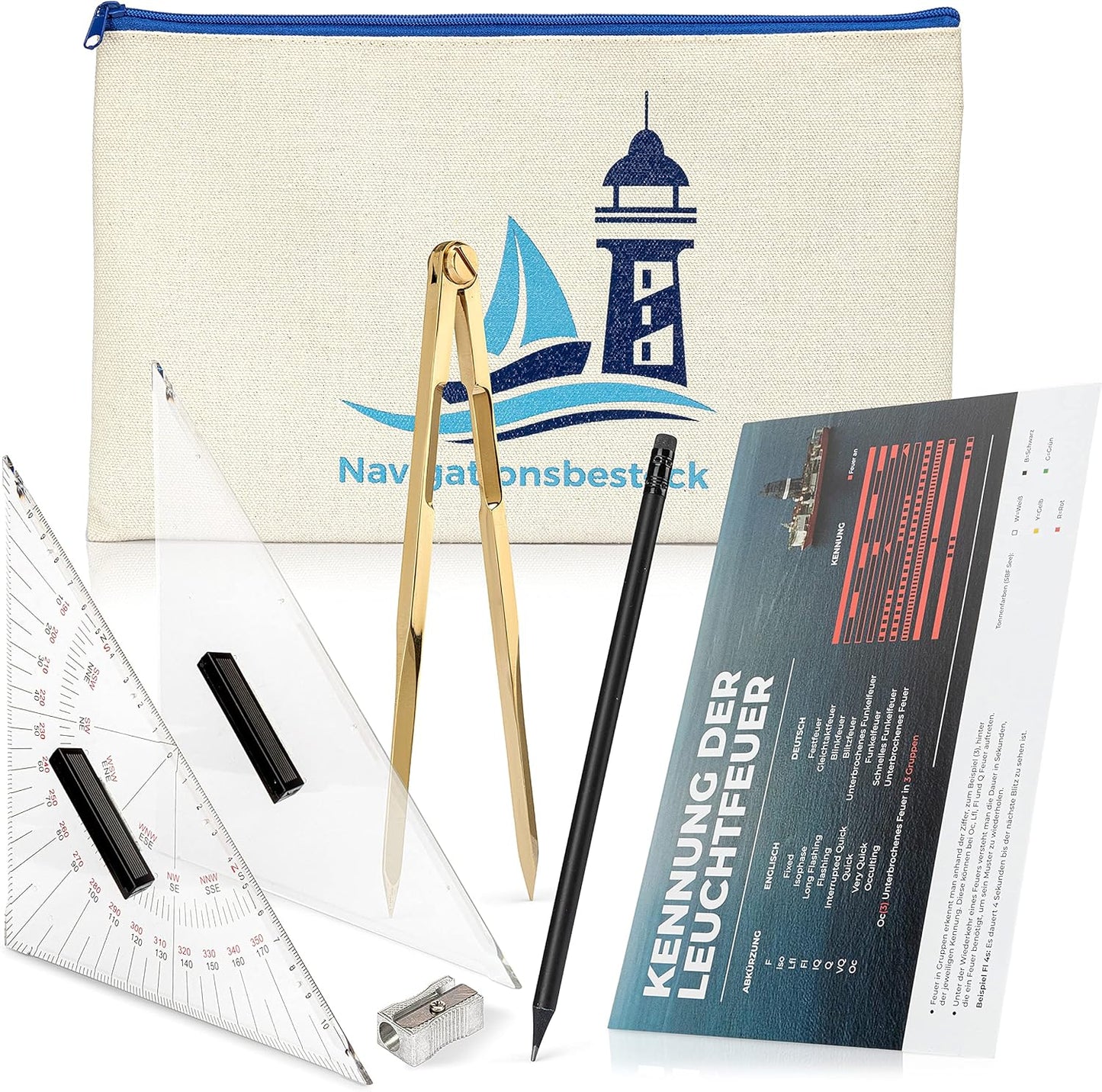Navigationsbesteck-Set für Sportbootführerschein, 26 cm