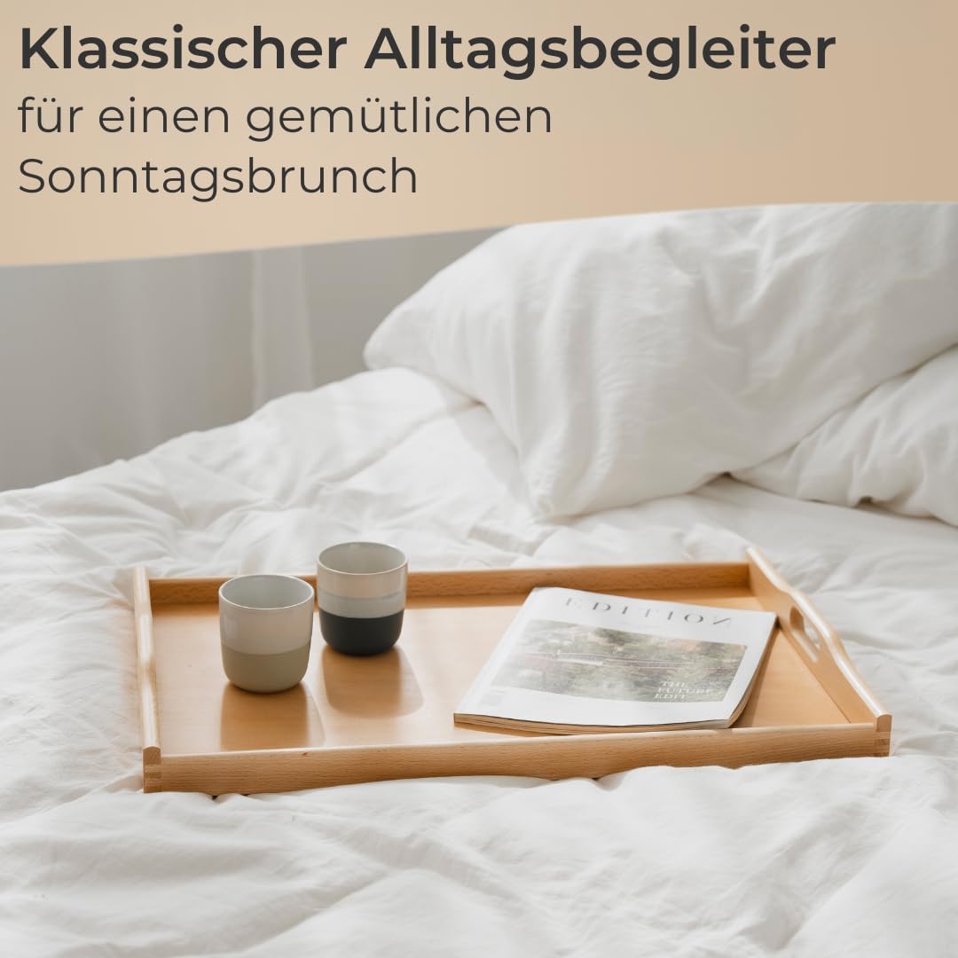 Holz-Serviertablett, Serviertablett Natur Buche Lackiert