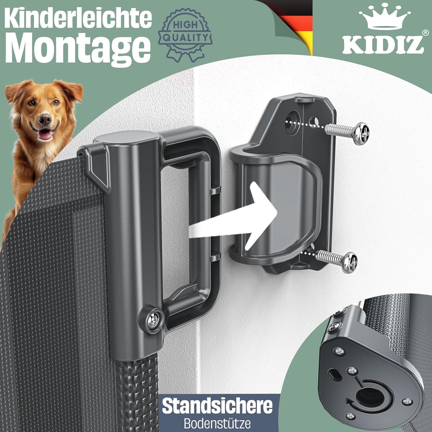 Ausziehbares Treppenschutzgitter, 0-180cm Anthrazit
