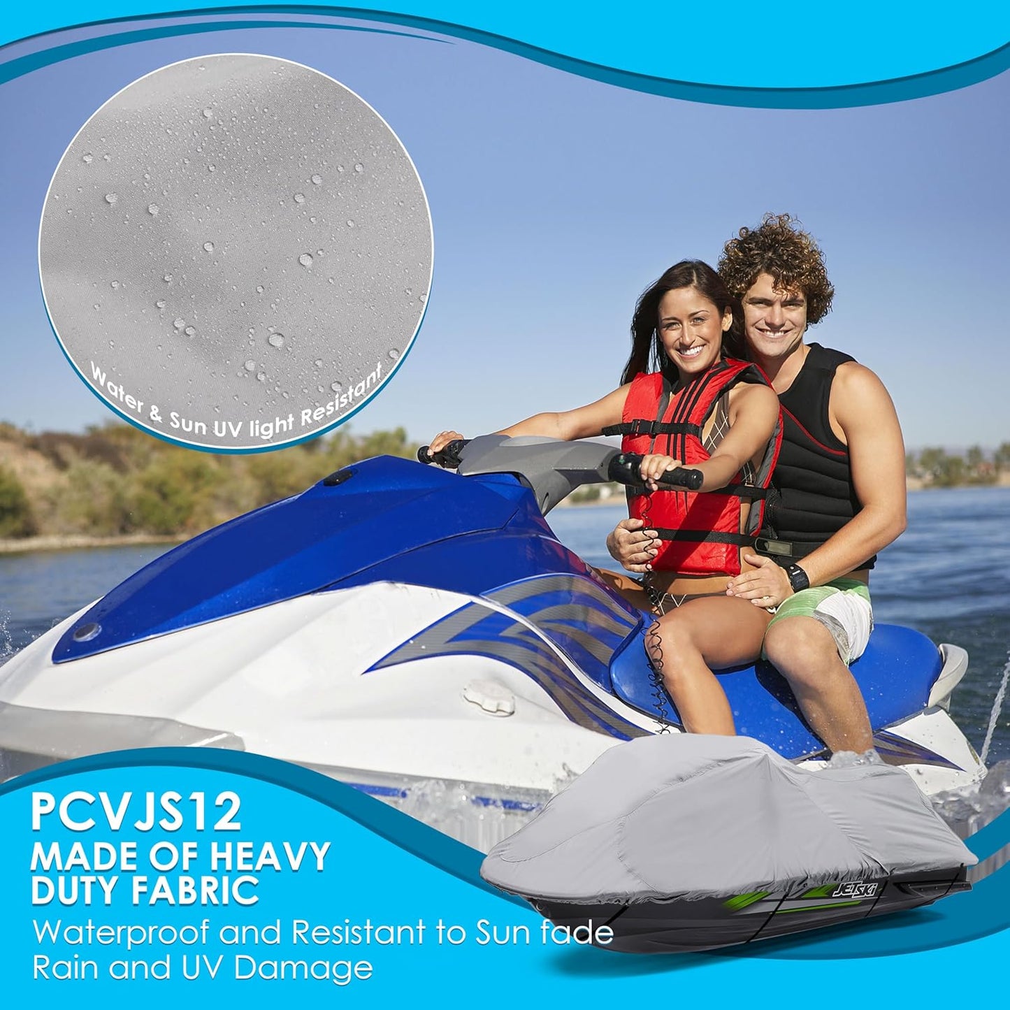 Wasserdichte Jetski-Abdeckung, 118” - 126”