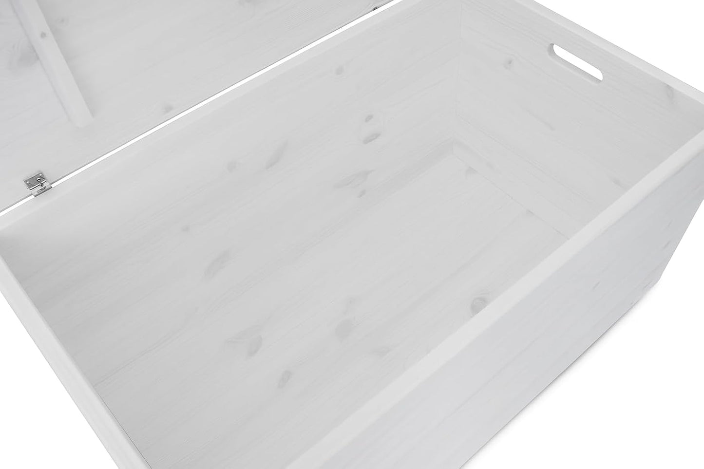 Holzkiste mit Deckel auf Rollen, Weiss