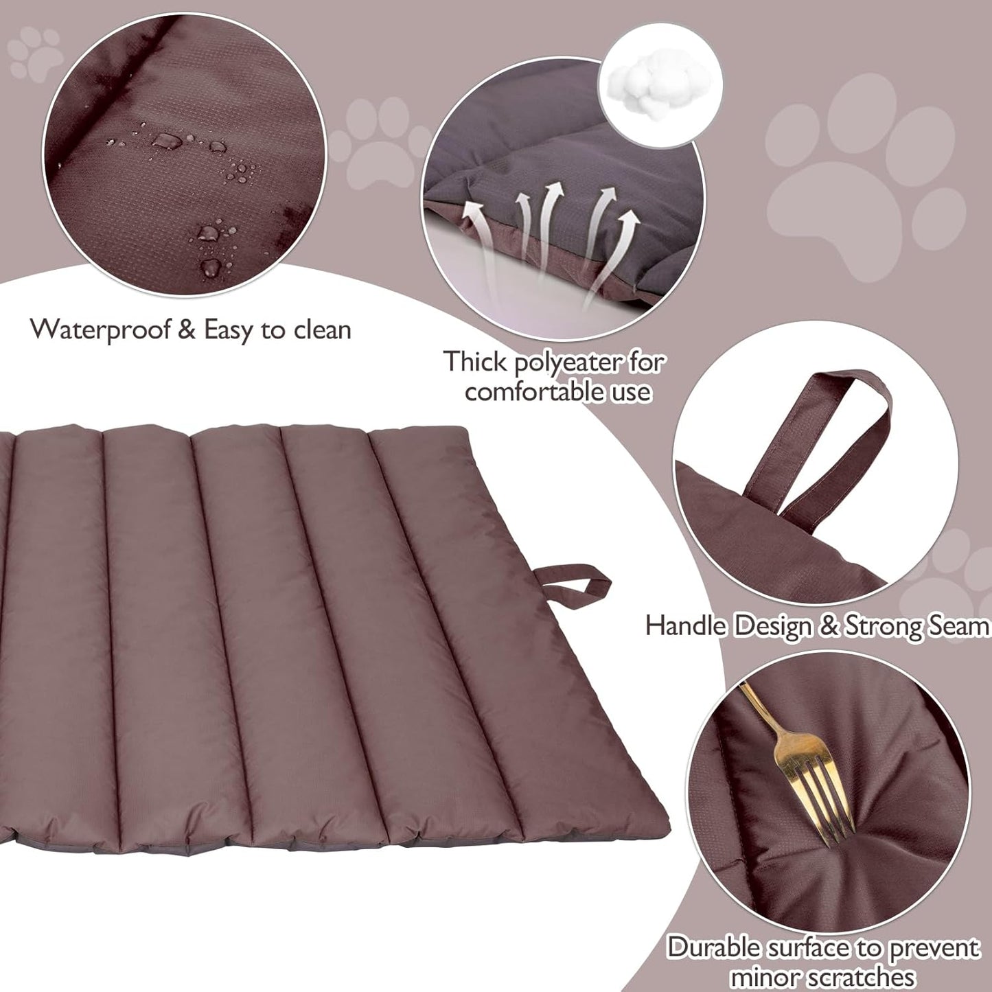 Wasserdichte Hundematte für Outdoor, Braun/Blau
