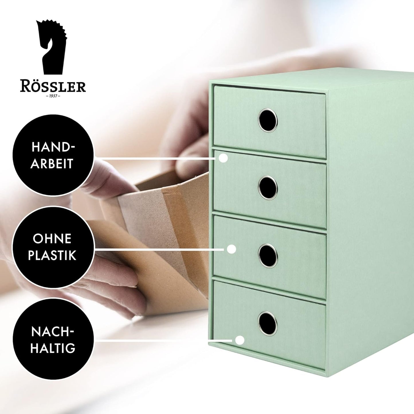 Soho Schubladenbox mit 4 Schubladen, Mint