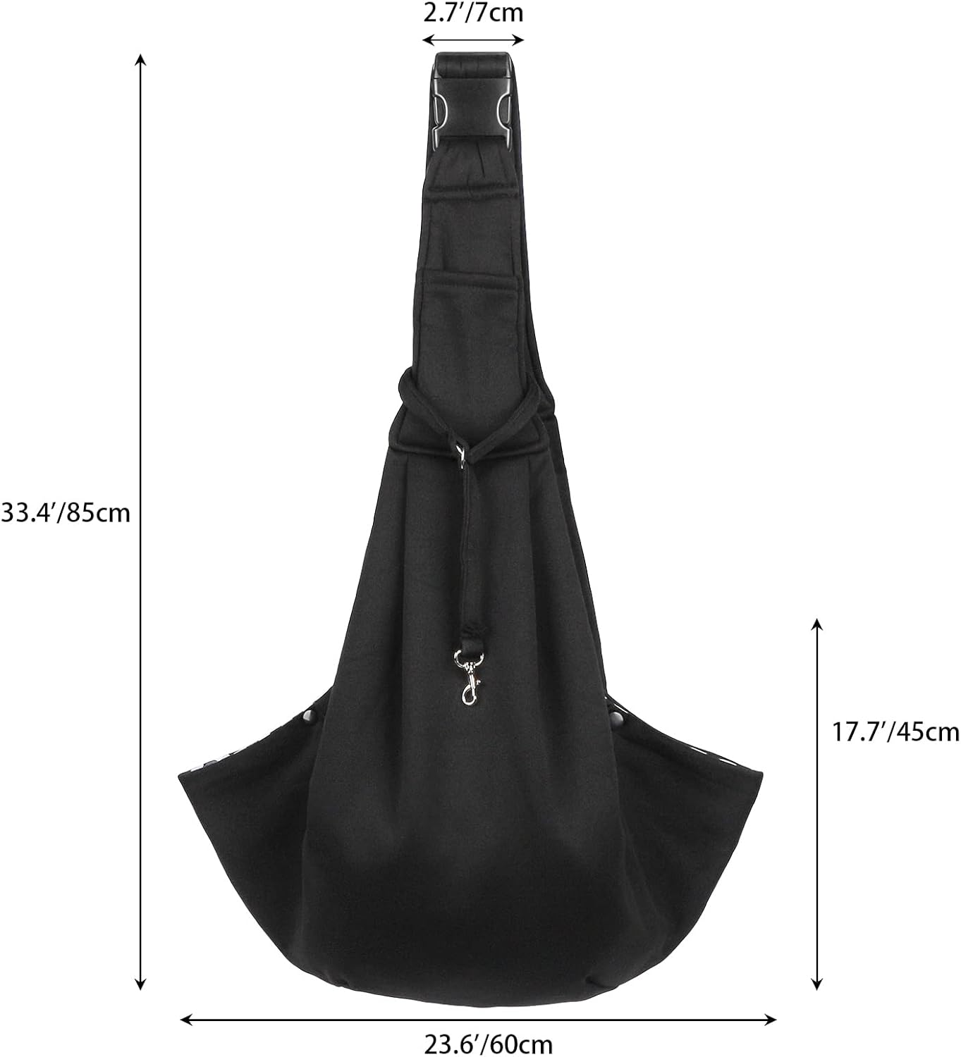 Verstellbare Hundetragetasche für kleine Haustiere bis 7.5 kg, Schwarz