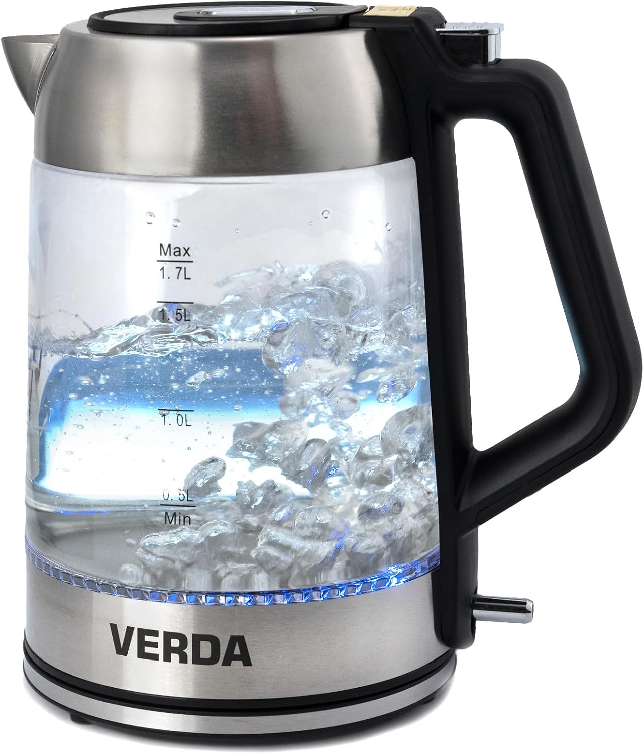 Wasserkocher mit LED-Beleuchtung, Schwarz + Silber Sn0617l-12