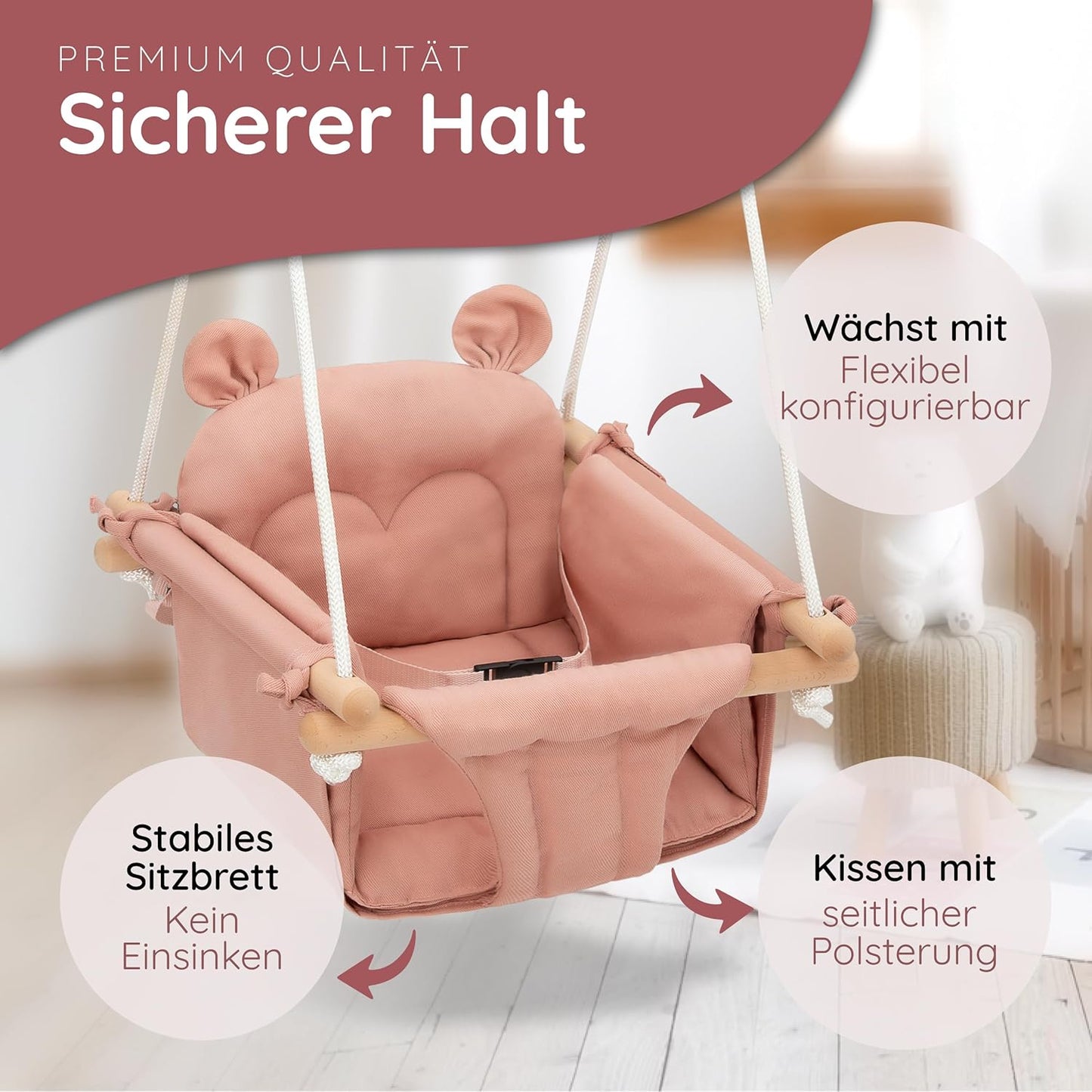 Baby und Kinderschaukel, Rosa