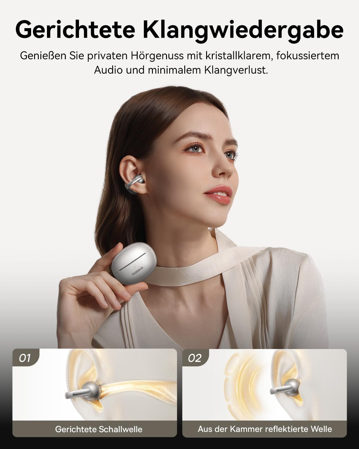 MC1 Pro Open Ear Kopfhörer, Titanfarbe