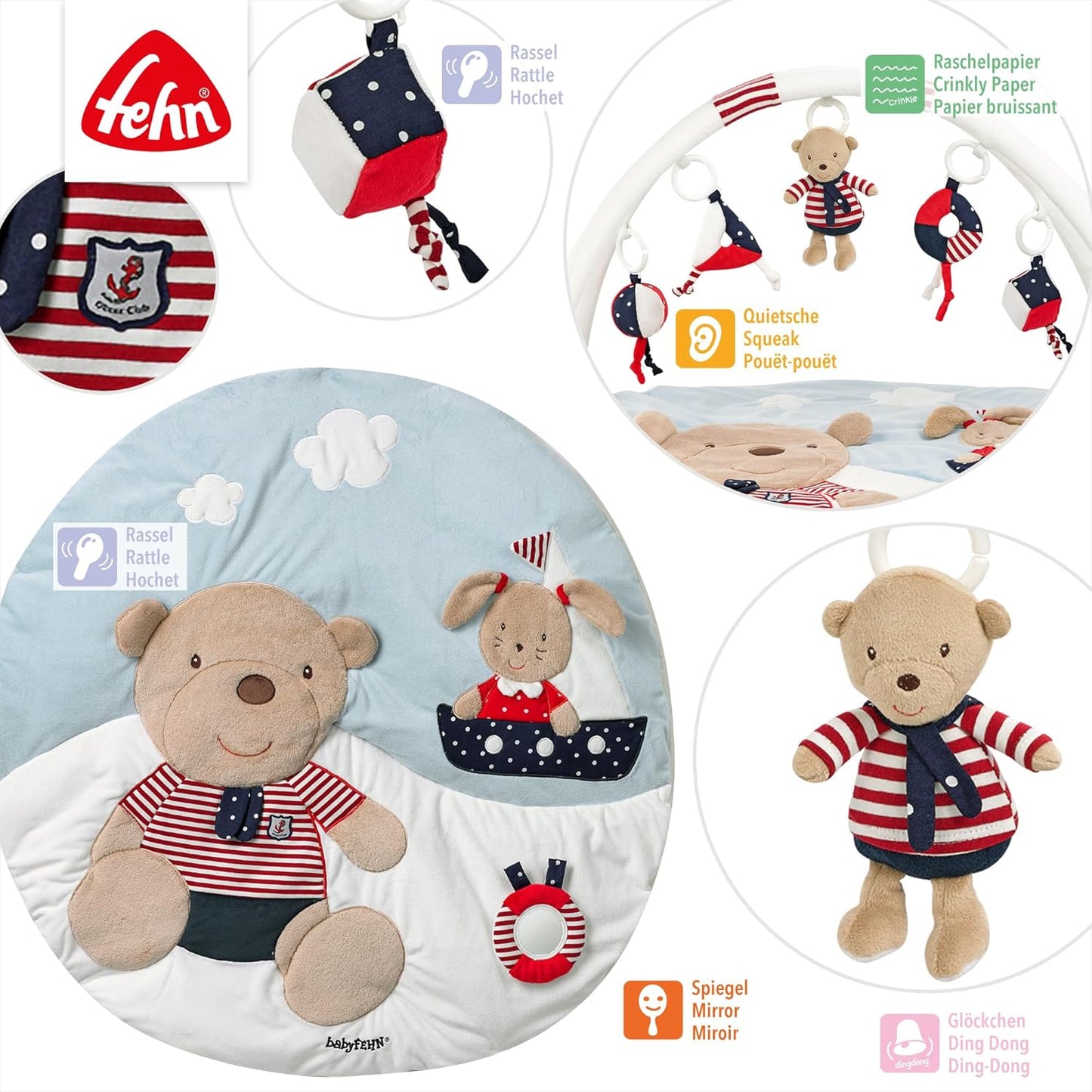 3-D-Activity-Decke mit Spielbogen Ocean Club, Teddy