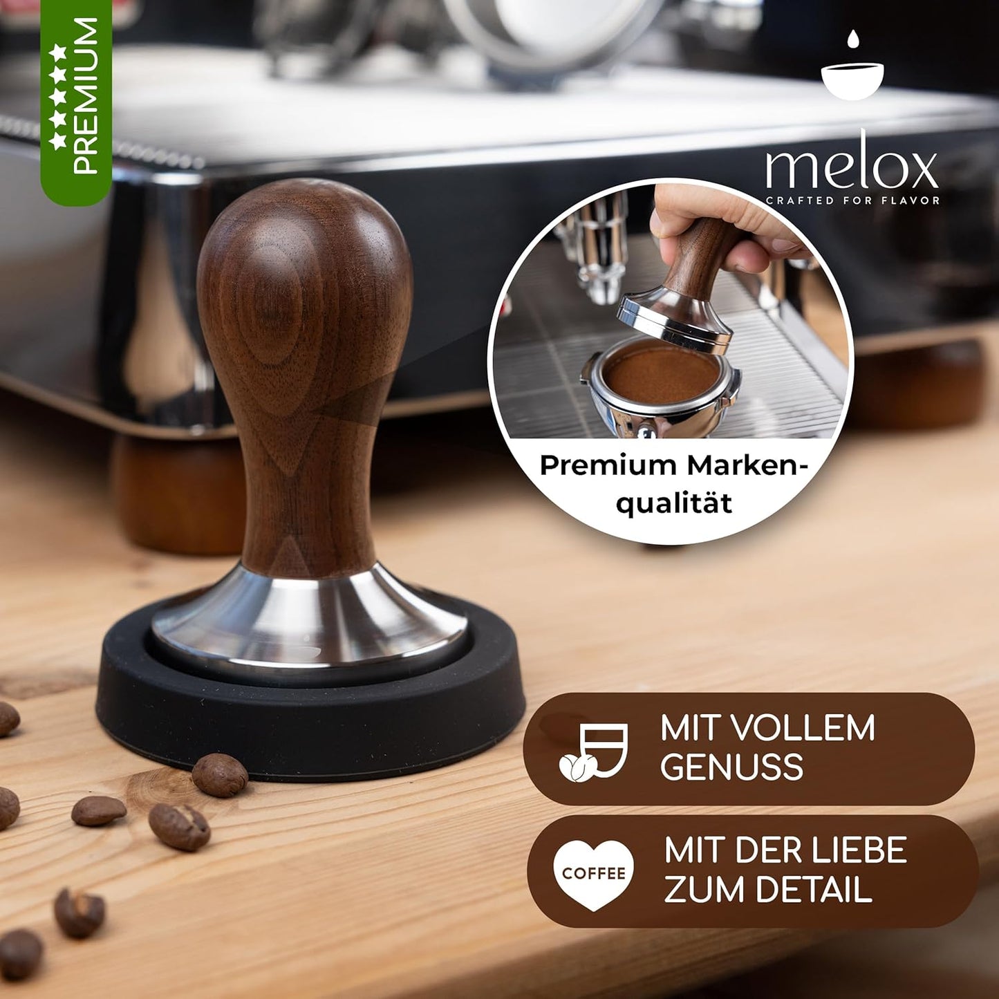 Barista Tamper, 58 mm, Walnussholz 58mm