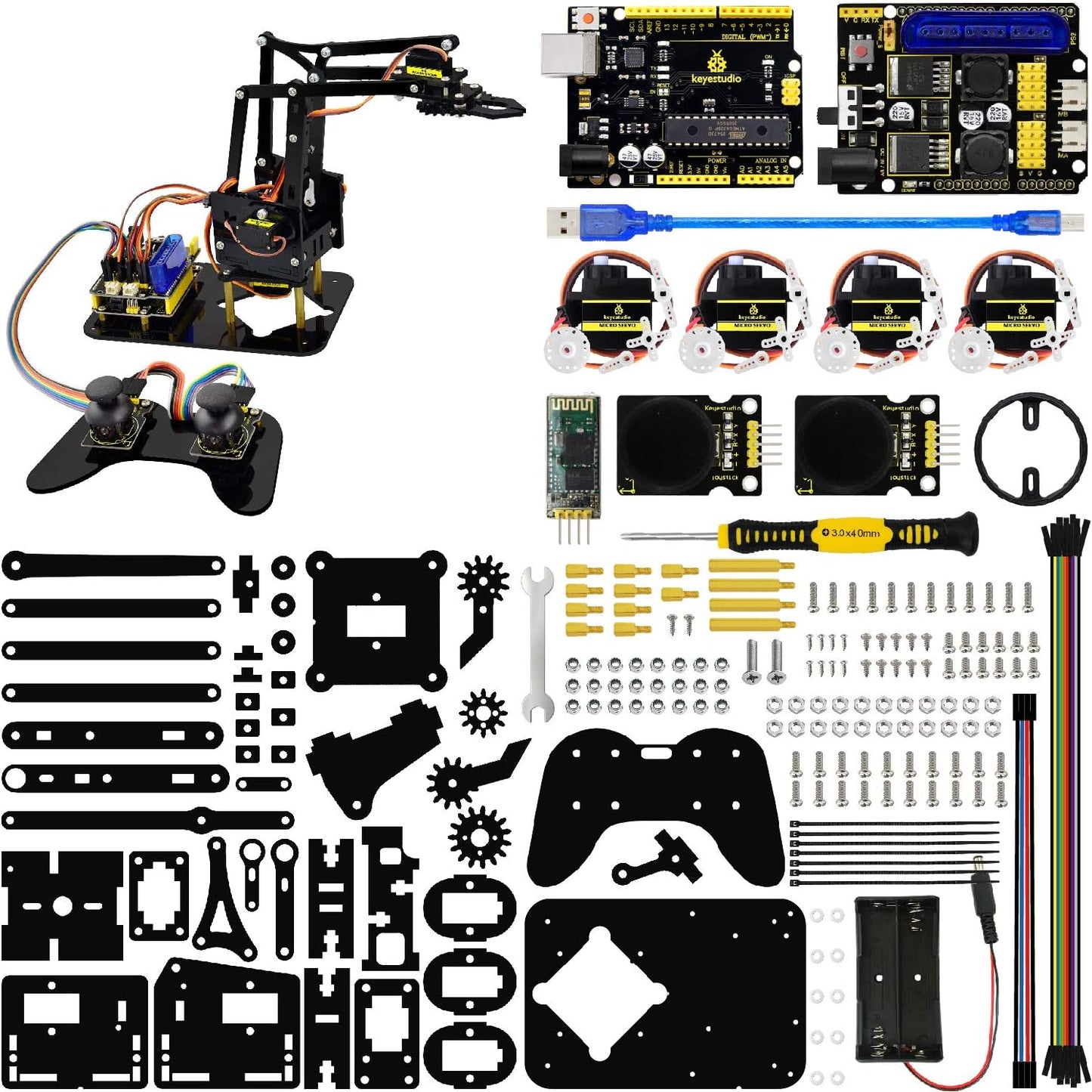 Roboterarm Bausatz mit Servosteuerung, Yellow