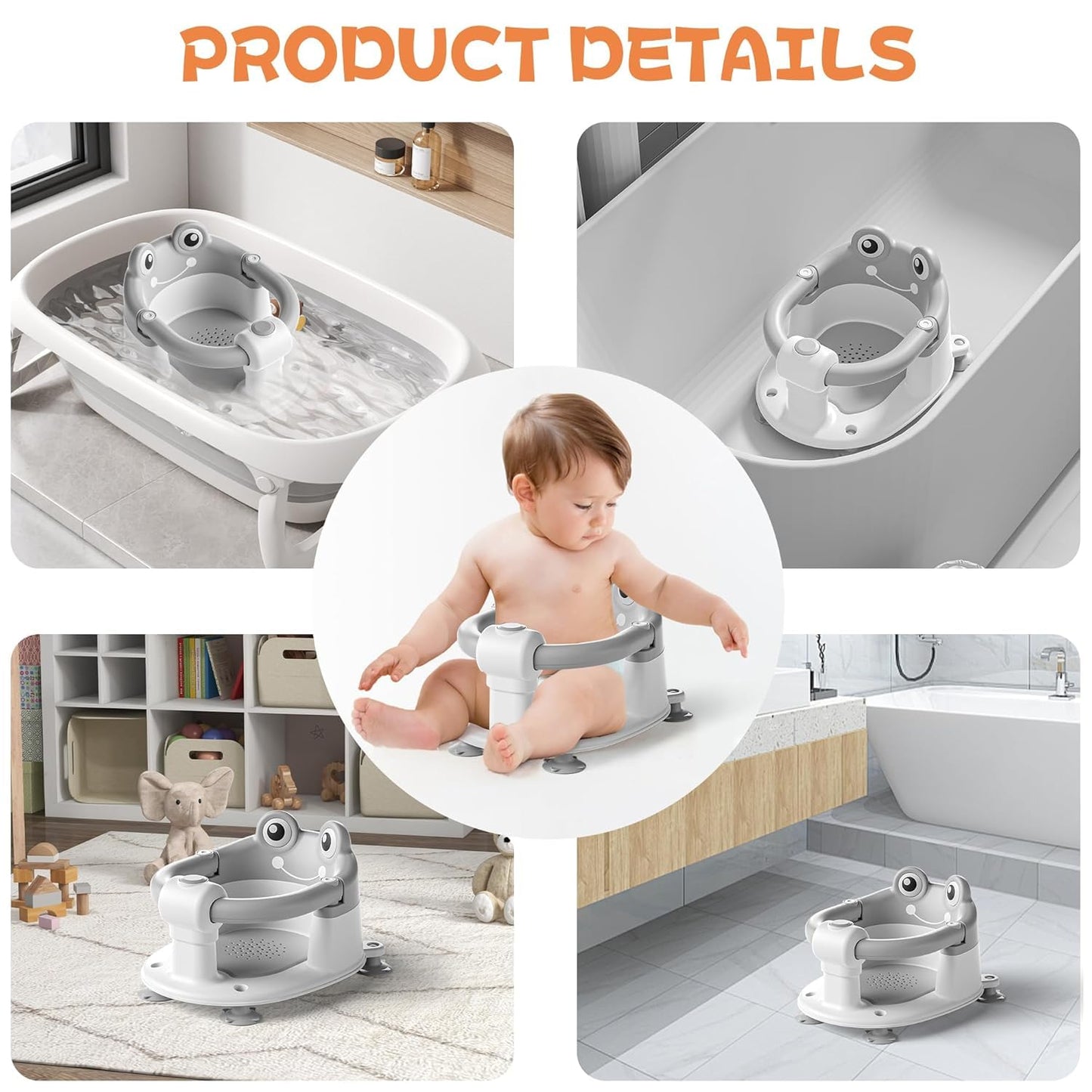 Rutschfester Baby-Badewannensitz ab 6 Monate
