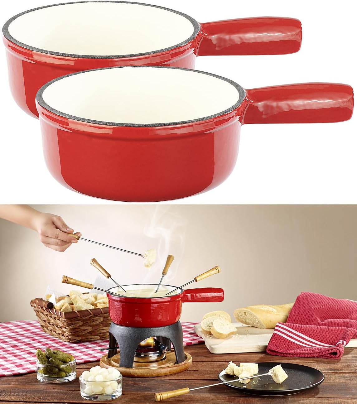 2er-Set Käsefondue-Töpfe (16 cm)