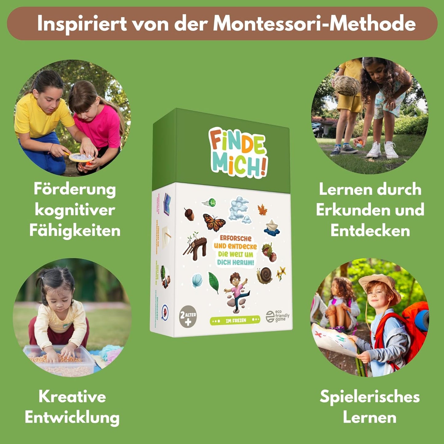 Such- und Entdeckerkarten-Spiel für Kinder ab 2 Jahren, Im Freien