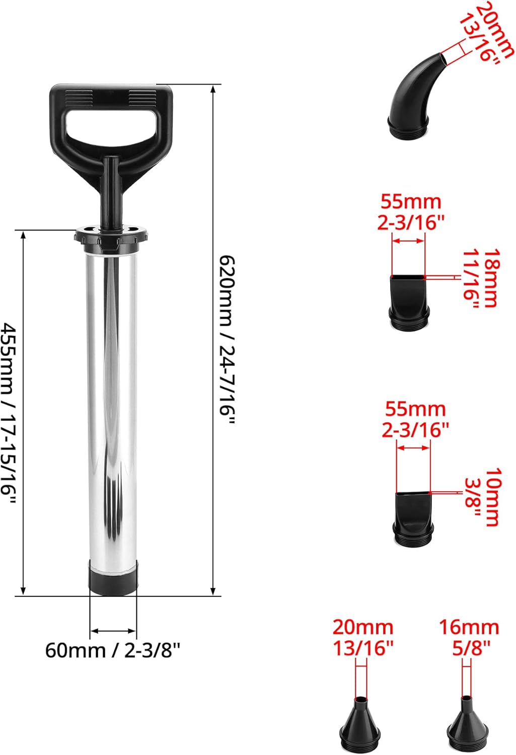 Mörtelpumpe/Fugenpistole mit 5 Düsen