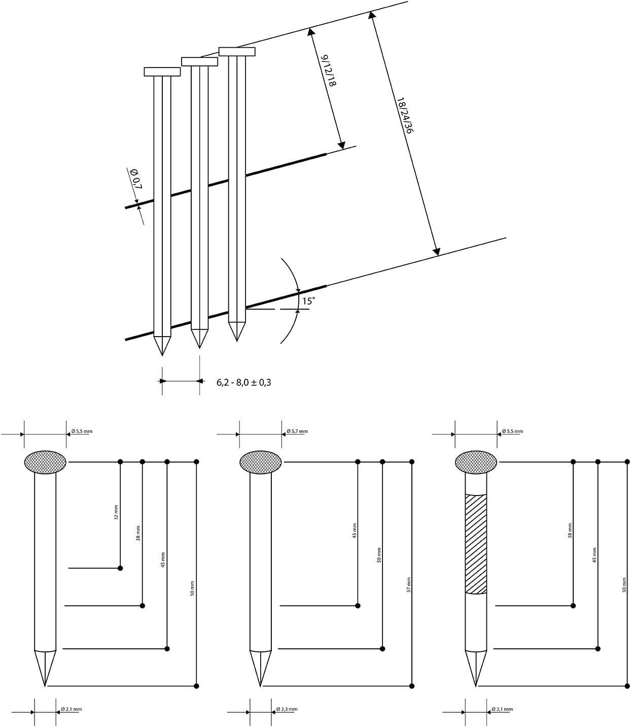 Druckluftnagelpistole MCN55