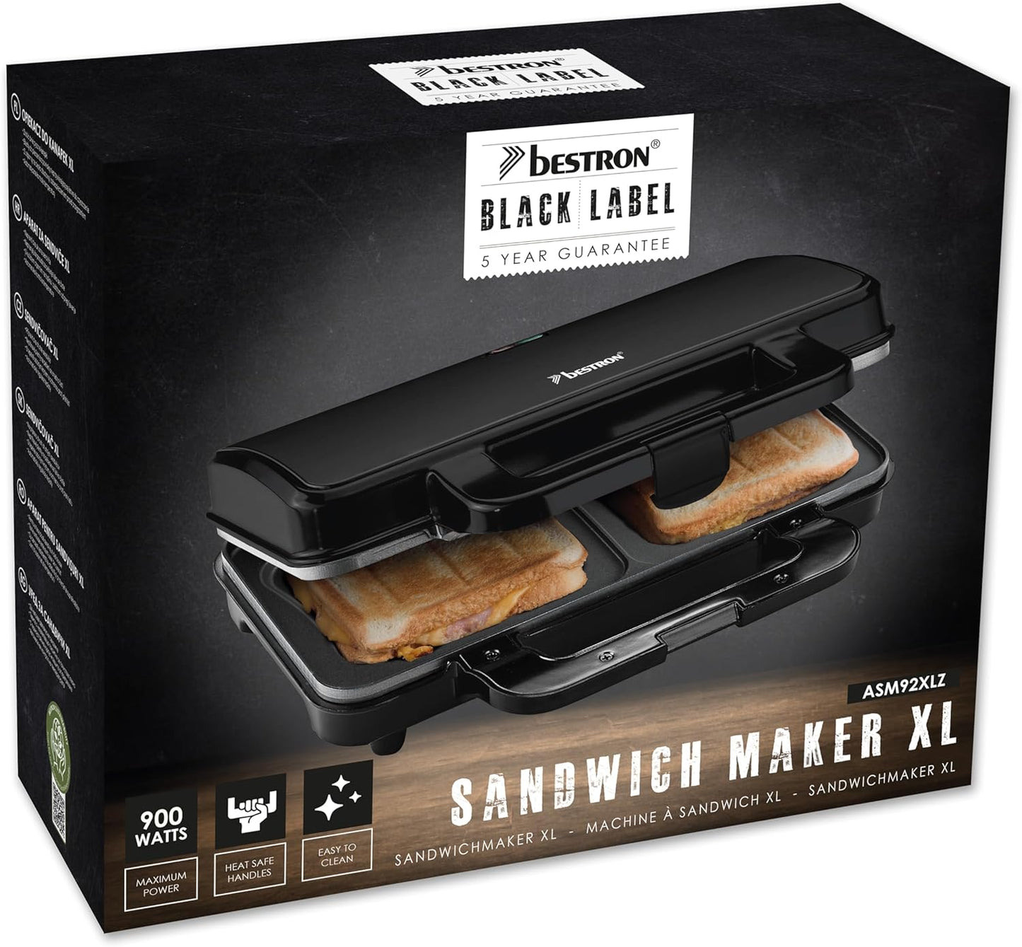 Sandwichmaker für 2 American Sandwiches, Schwarz