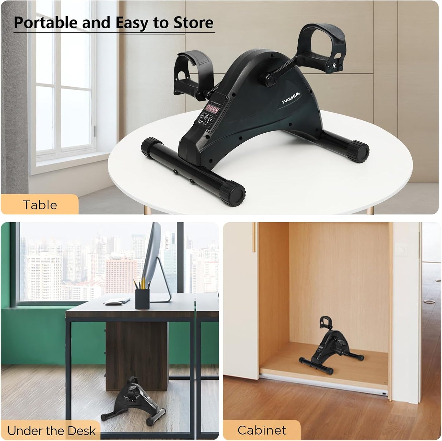 Pedaltrainer mit Motor & 6 Geschwindigkeiten, Schwarz
