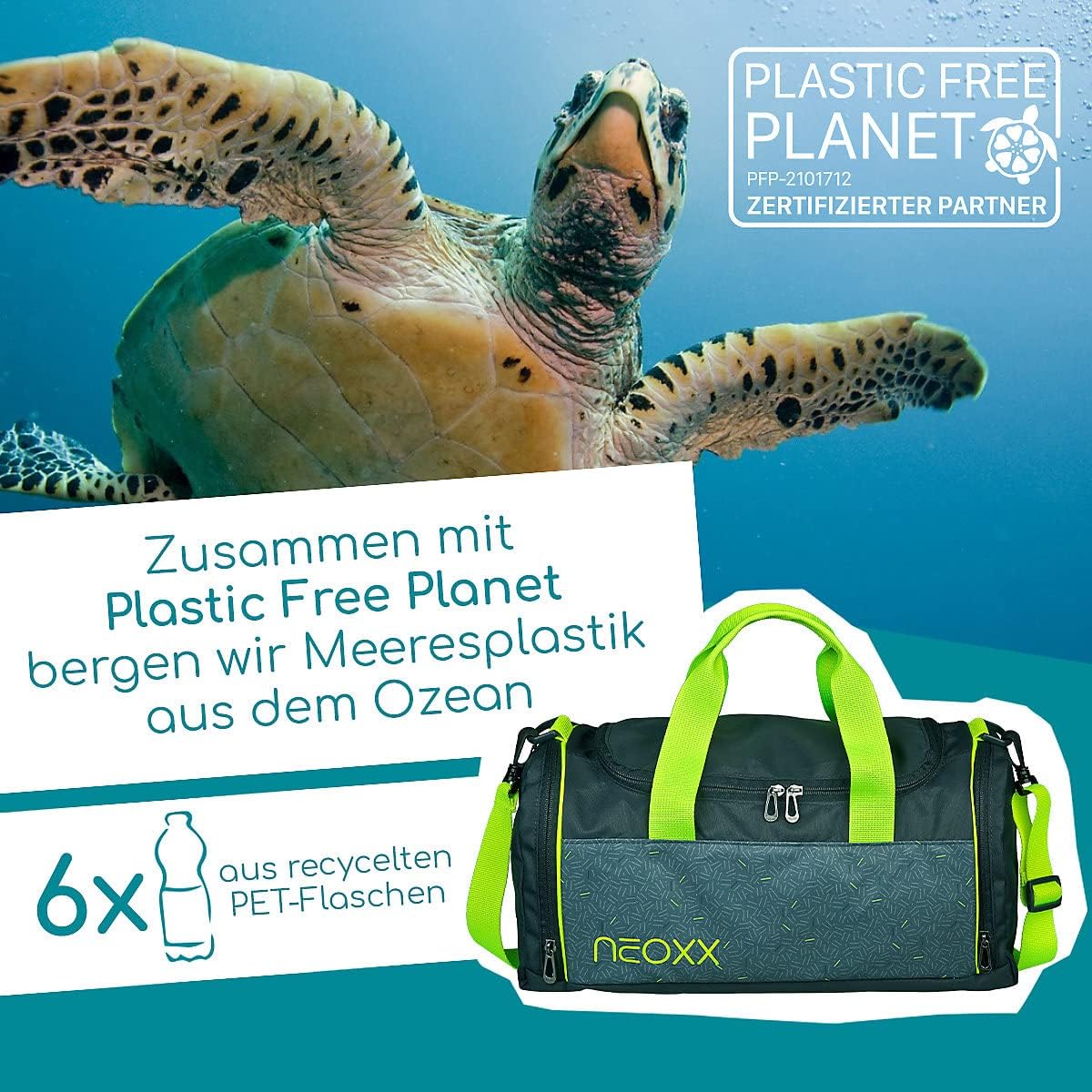 Sporttasche Champ aus recyceltem PET für Schule & Sport, BOOM