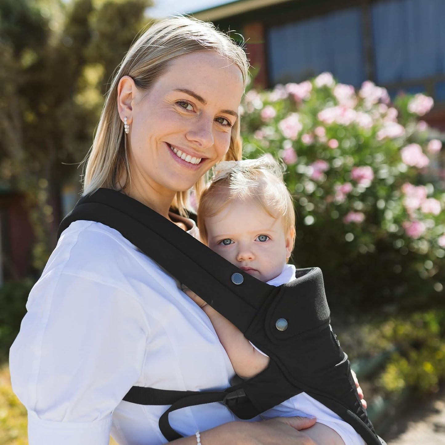 Babytrage mit Hüftkissen und Lendenstütze, Schwarz