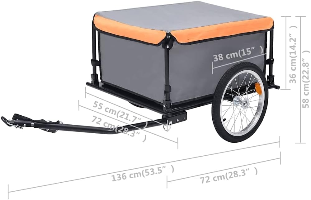 Veloanhänger, Grau und Orange