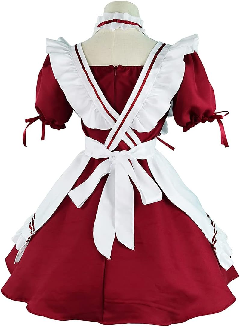 Anime Dienstmädchenkostüm, Burgundisch L