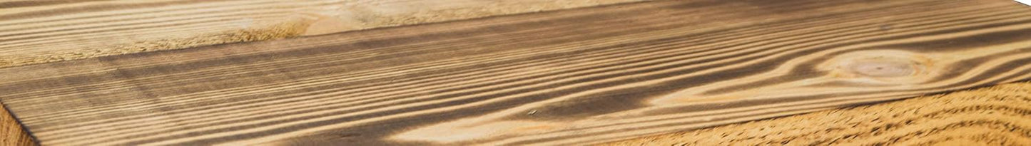 Abstelltisch mit Flaschenablage, Weiss mit Geflammten Planken