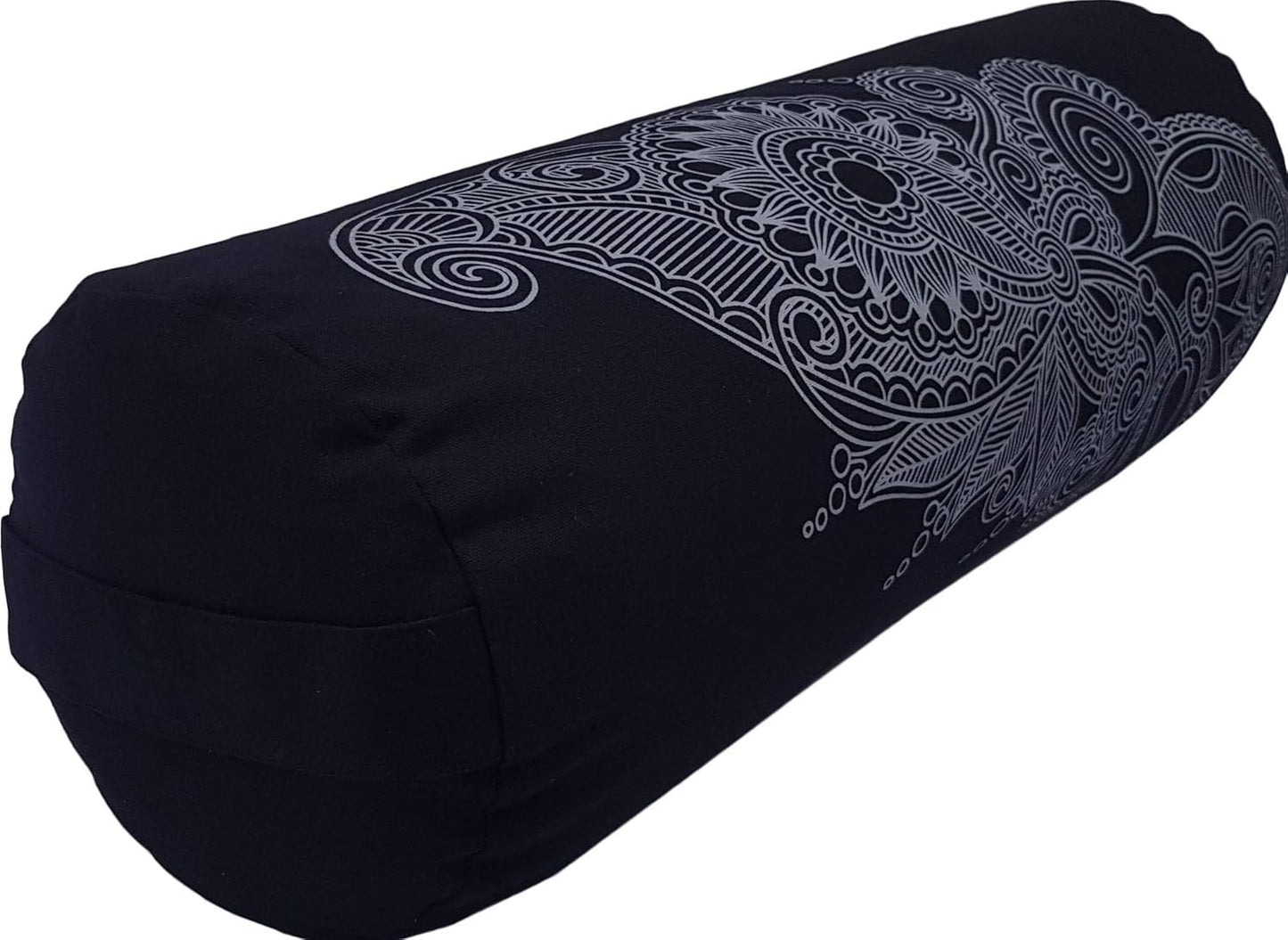 Yoga-Bolster mit Buchweizenschalen-Füllung, Black Mandala