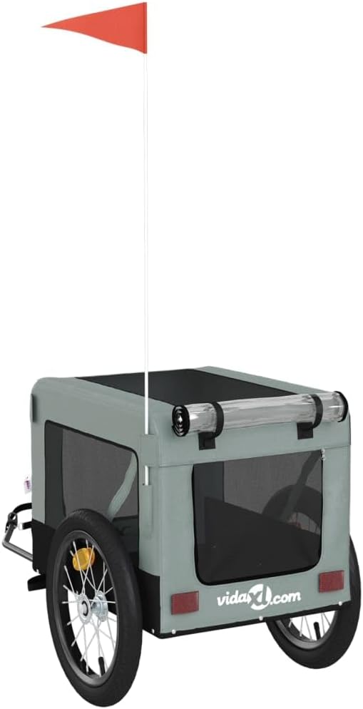 Veloanhänger für Haustiere, 63 x 123 x 66 cm Grau